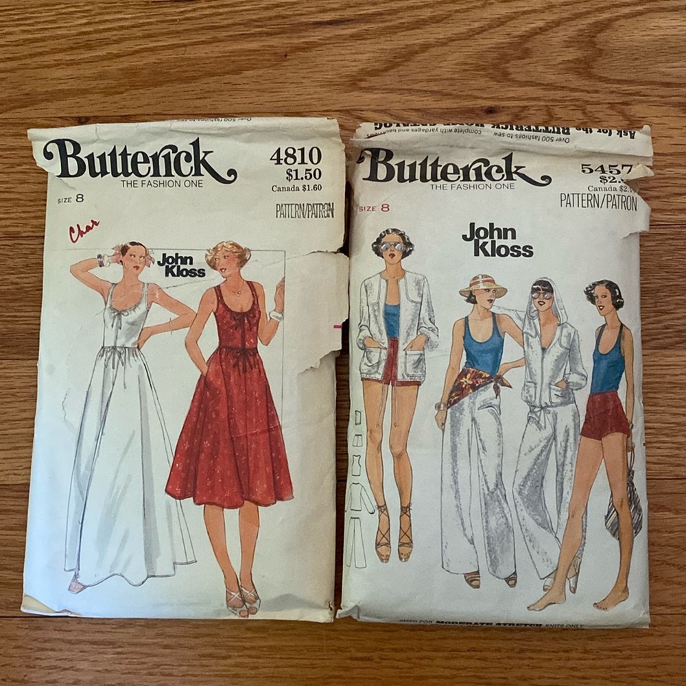 VTG Butterick Sewing Patterns Set of 2